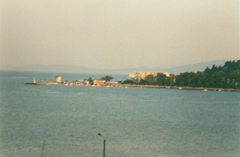 Dorota Lopatynska-de-Slepowron modeling at Corfu in Greece