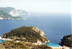 Dorota Lopatynska-de-Slepowron modeling at Corfu in Greece