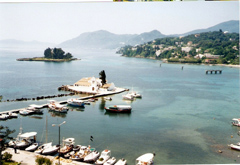 Dorota Lopatynska-de-Slepowron modeling at Corfu in Greece