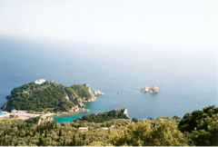 Dorota Lopatynska-de-Slepowron modeling at Corfu in Greece