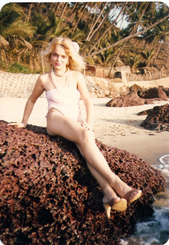 Dorota Lopatynska-de-Slepowron modeling at Goa in India