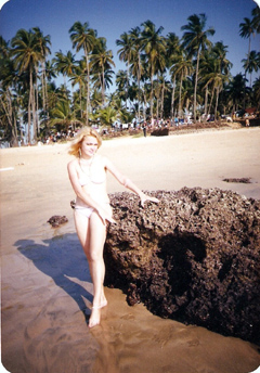 Dorota Lopatynska-de-Slepowron modeling at Goa in India