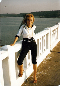 Dorota Lopatynska-de-Slepowron modeling at Goa in India