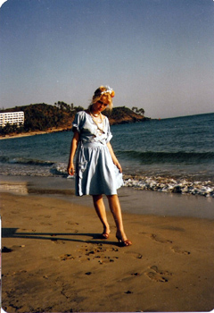 Dorota Lopatynska-de-Slepowron modeling at Goa in India