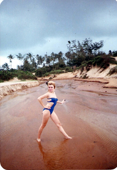 Dorota Lopatynska-de-Slepowron modeling at Goa in India