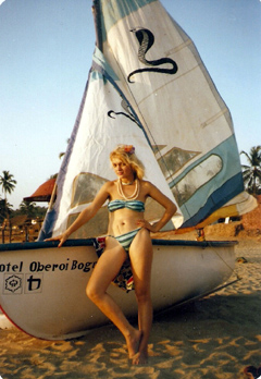 Dorota Lopatynska-de-Slepowron modeling at Goa in India