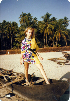 Dorota Lopatynska-de-Slepowron modeling at Goa in India