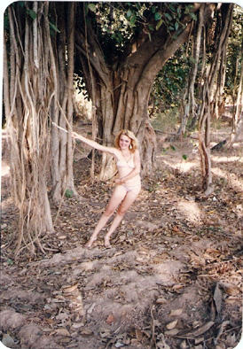 Dorota Lopatynska-de-Slepowron modeling at Goa in India