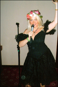 Dorota Lopatynska-de-Slepowron singing at Croydon in London